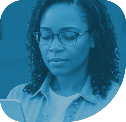 Presbyopia patient looking down