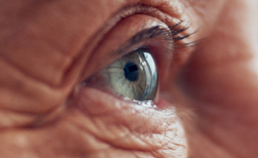 Close-up of aging human eye